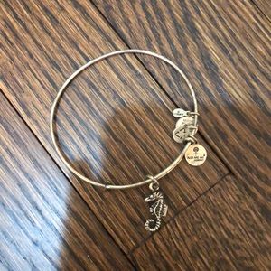 alex and ani silver bracelet w seahorse charm